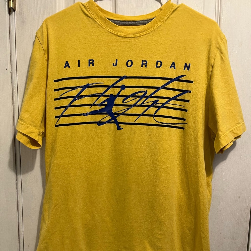 Vintage Michael Air Jordan Flight T-Shirt Yellow Size L